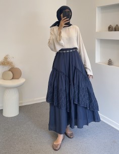 1001 nakışlı etek - Lacivert 2