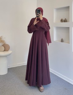 26021 angora elbise - bordo