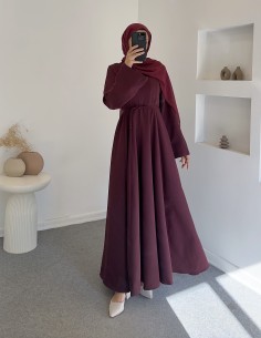 26021 angora elbise - bordo 2