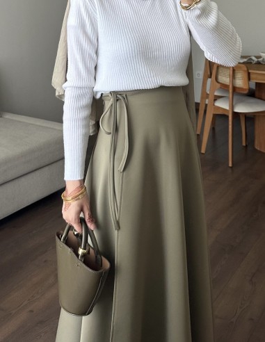 508 kurvaze bağlamalı scuba etek -Yeşil