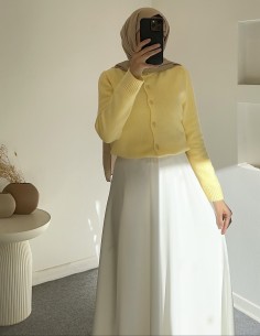 DZ6244 Triko hırka - sarı