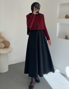 DZ6244 Triko hırka - Bordo 2