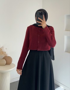 DZ6244 Triko hırka - Bordo