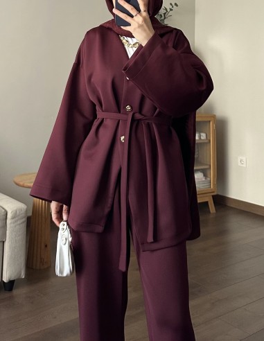 510 Etruc Scuba pantolon takım- Bordo