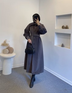 5005 yumuşak yün kaban -Gri