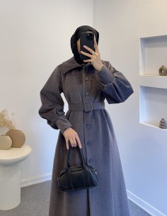 5005 yumuşak yün kaban -Gri 2