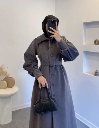 5005 yumuşak yün kaban -Gri