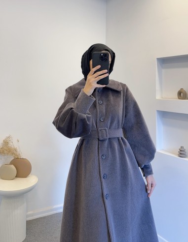 5005 yumuşak yün kaban -Gri