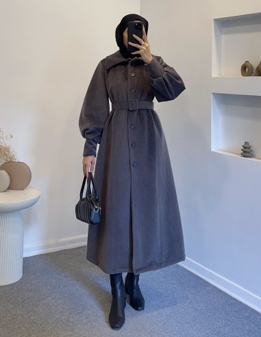 5005 yumuşak yün kaban -Gri