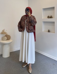 4015 kapitone ceket - bordo