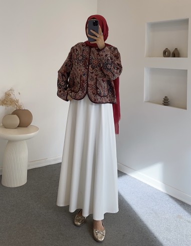 4015 kapitone ceket - bordo