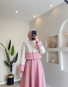 2904 Simli Şanel Takım - Pembe 2