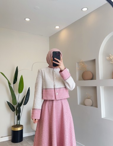 2904 Simli Şanel Takım - Pembe
