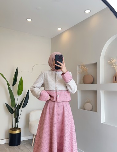 2904 Simli Şanel Takım - Pembe