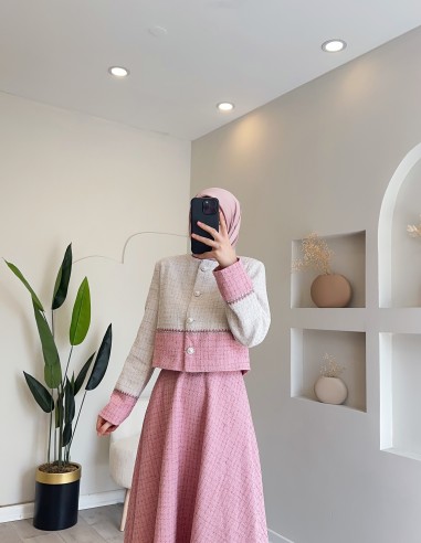2904 Simli Şanel Takım - Pembe