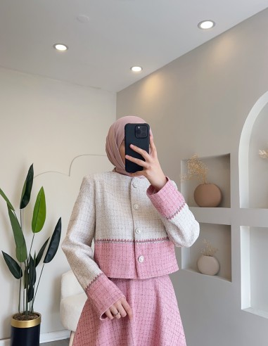 2904 Simli Şanel Takım - Pembe