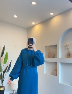 9107 sweat elbise - Turkuaz 2