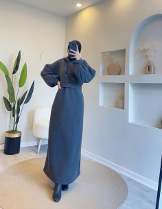 9107 sweat elbise -gri