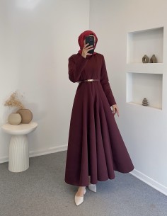 502 scuba elbise -bordo