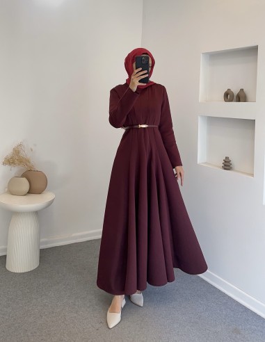 502 scuba elbise -bordo