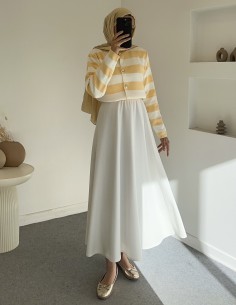 2796 çizgili hırka - sarı