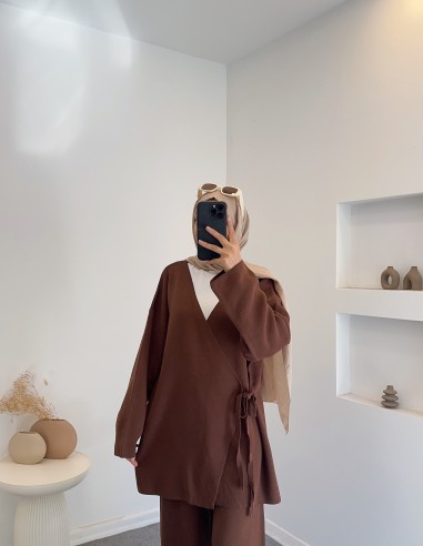 DZ30069 Triko takım -Kahverengi