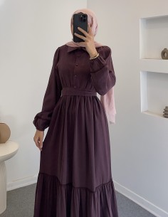 7843 Sena elbise -Mürdüm 2