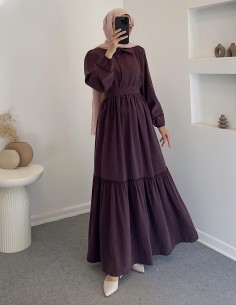 7843 Sena elbise -Mürdüm