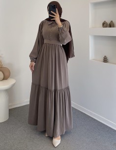 7843 Sena elbise - kahverengi