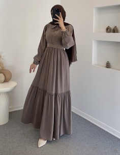 7843 Sena elbise - kahverengi 2