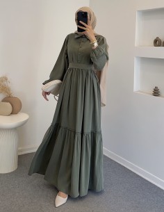 7843 Sena elbise - Yeşil
