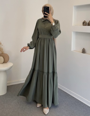 7843 Sena elbise - Yeşil