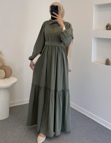 7843 Sena elbise - Yeşil