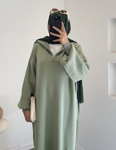 2828 fermuar detay triko elbise -açık...