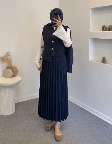 2826 pileli asimetrik etek takım -...