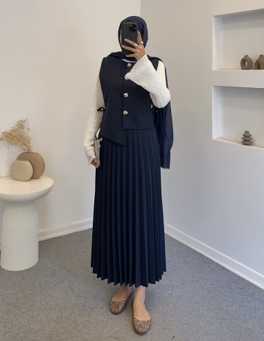 2826 pileli asimetrik etek takım -...