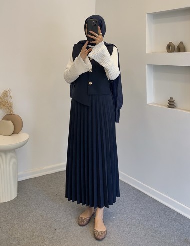 2826 pileli asimetrik etek takım -...