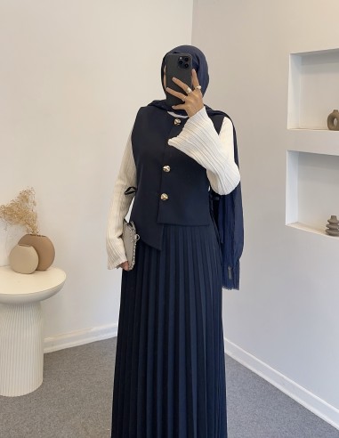 2826 pileli asimetrik etek takım -...