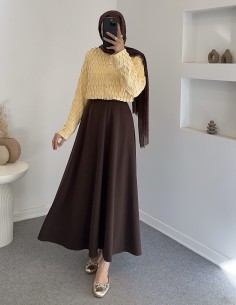 3060 etek üstü hırka - sarı