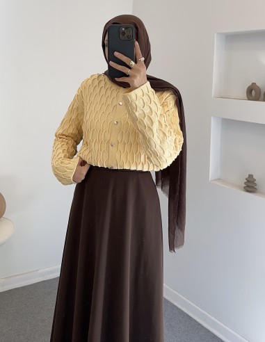 3060 etek üstü hırka - sarı