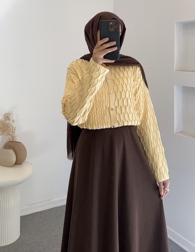 3060 etek üstü hırka - sarı