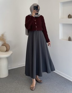 3060 etek üstü hırka -Bordo 2