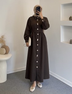 034 düğmeli kot elbise -... 2