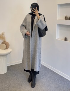 A91828 salaş triko hırka - gri