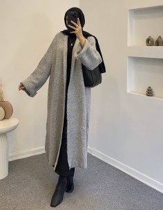 A91828 salaş triko hırka - gri 2