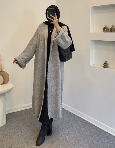 A91828 salaş triko hırka - gri