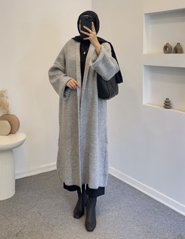 A91828 salaş triko hırka - gri