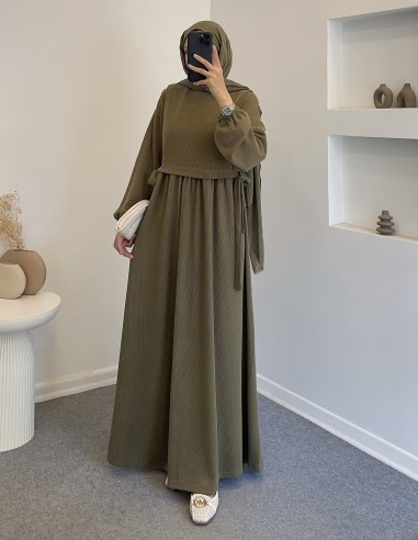 197 yanları bağlamalı triko elbise -...