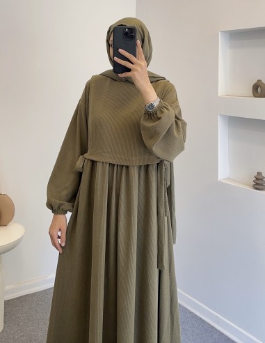 197 yanları bağlamalı triko elbise -...