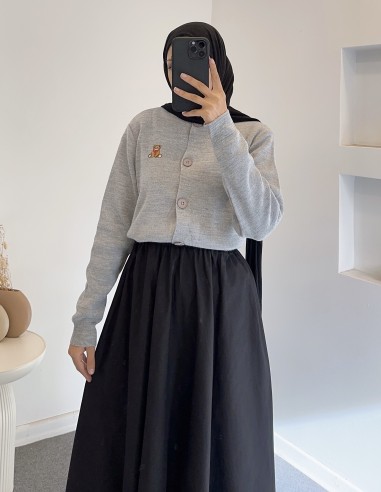 3138 ayıcıklı hırka - gri